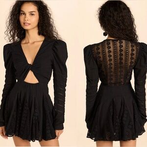 HEMANT & NANDITA Black Lace Mini Dress